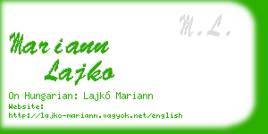 mariann lajko business card
